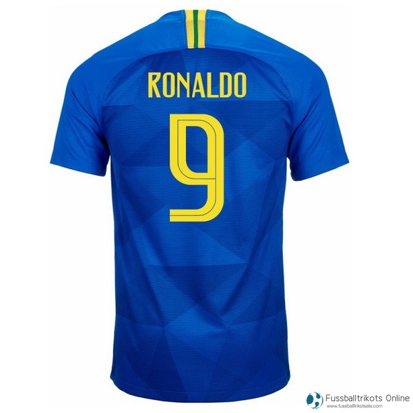 Brasilien Trikot Auswarts Ronaldo 2018 Blau Fussballtrikots Günstig